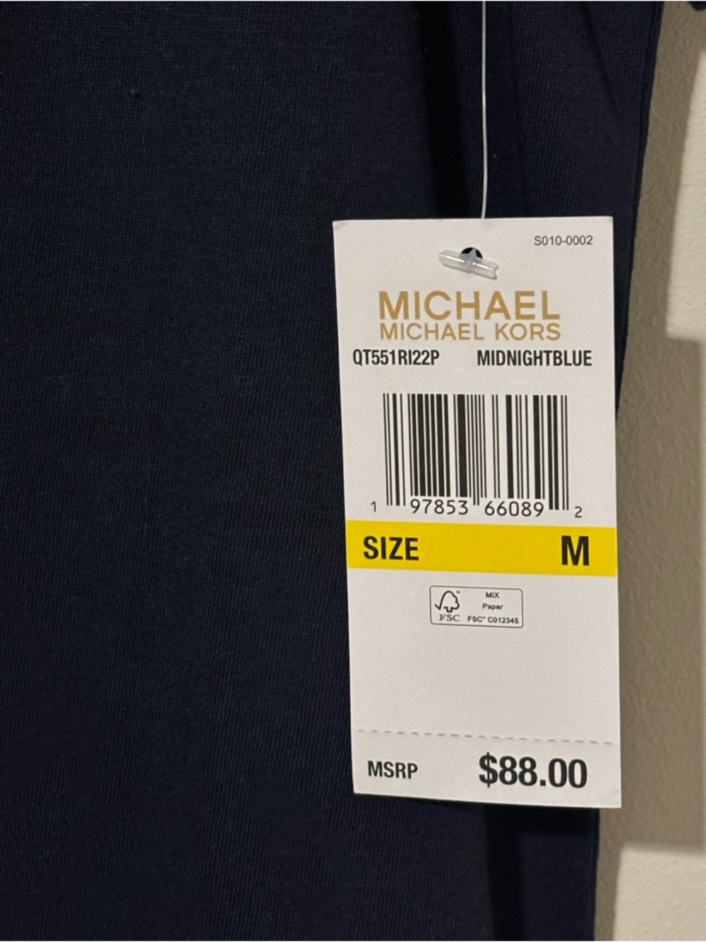 Michael Kors Midnight Blue Tee with Logo Tag - Picture 2 of 7